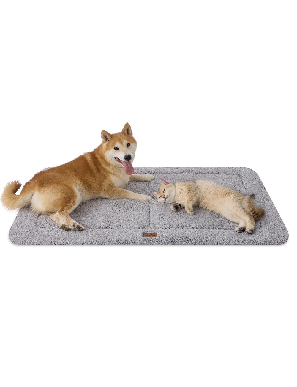 Joydeco low-profile dog crate mat provides space-saving comfort in crates.