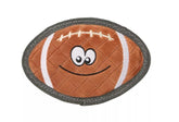 Joyhound Rip Roarin' football dog toy front view showcases durable design for tough chewers at play.