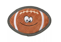 Joyhound Rip Roarin' football dog toy front view showcases durable design for tough chewers at play.