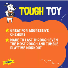 Joyhound Rip Roarin' football dog toy features ripstop fabric for puncture resistance during games.