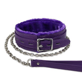 Collar joymin gotico de cuero con forro de pelo, suave y cómodo para mascotas.
