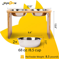Joyopaw bamboo dog feeder assembly demonstrates tool-free setup