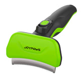 JoyPaws grooming brush green front view shows ergonomic design for easy grooming