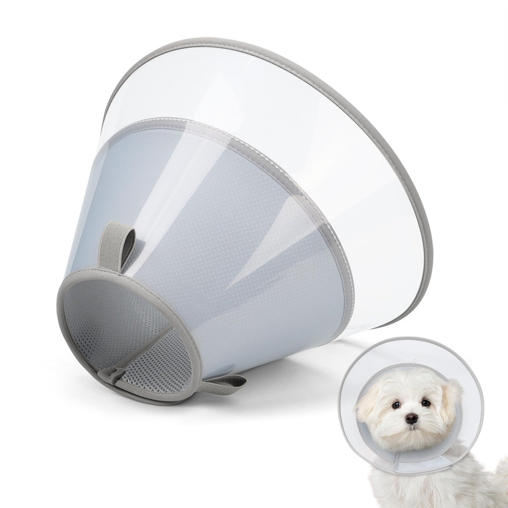 Joypig dog cone collar outer view shows soft liner for post-surgery protection