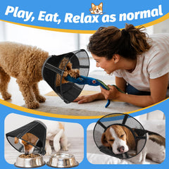 Joypig adjustable-velcro collar offers a secure fit across small to large dogs.