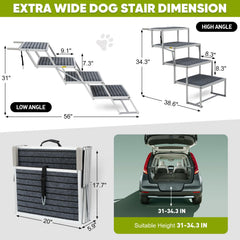 Joyrally extra wide steps provide stable platform for large dogs getting in