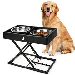 Joytale elevated dog bowls stand full view shows a sturdy, space-saving feeding station for large dogs.