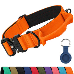 Joytale heavy-duty dog collar with handle closeup for controlled training.