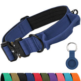 Joytale heavy-duty dog collar handle closeup showing reinforced stitching for strong pulls.