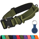 Joytale heavy-duty dog collar with handle—close-up for secure control during walks.