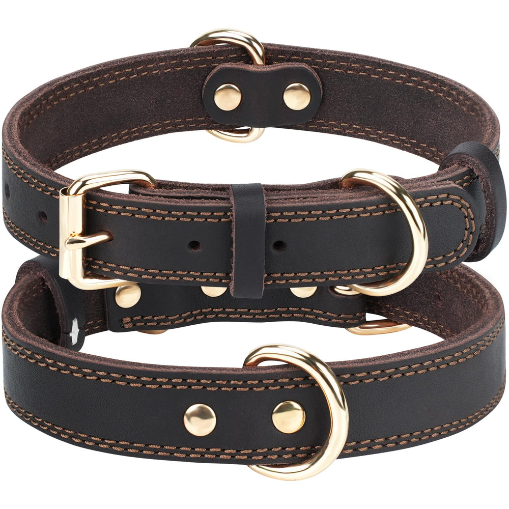 Joytale leather dog collar close-up shows soft texture for comfortable daily wear.
