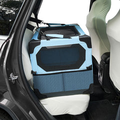 JOYTUTUS collapsible 26in dog crate front view for car travel safety