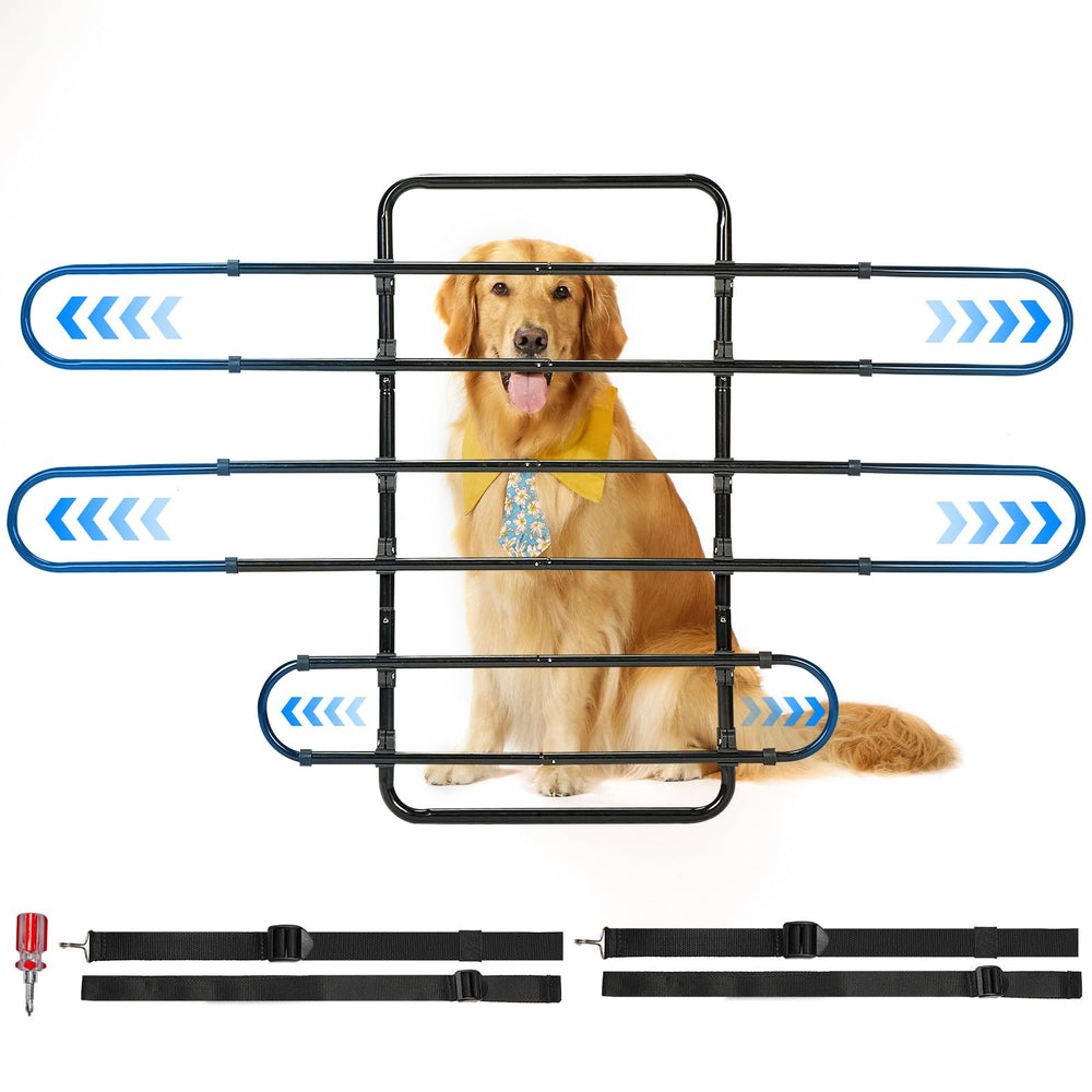 JOYTUTUS dog car barrier extended width for flexible fit, helping secure pets during drives.
