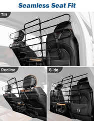 JOYTUTUS dog car barrier tall 29in supports larger dogs while keeping the back seat clear.