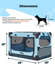 JOYTUTUS travel crate folded blue shows ultra-compact portability