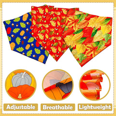 JpGdn maple pumpkin pattern bandana enhances collar style and easy cleaning