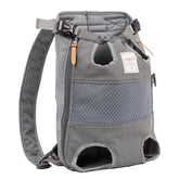 Jranter dog carrier backpack leg-out front view for secure pet transportation