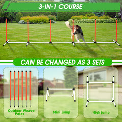 JRUICFDY dual-mode weave poles enable stable setup on grass or hard surfaces.