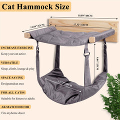 JSPYFITS large 18.9 by 12.6 inch hammock offers comfy space for bigger cats.
