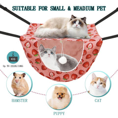 JSPYFITS cat cage hammock ball inner-lining highlights soft faux lambswool for gentle rest.