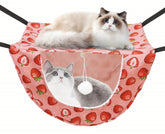 JSPYFITS cat cage hammock upper layer shows durable oxford fabric for year-round comfort.