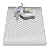 JSXZWOO cat litter mat 37x22 full view showing wide coverage and tidy floors