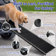 JTSIOV dog ramp 200lbs capacity supports large breeds with confident steps.