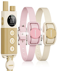Jugbow dog training collar beige remote with 4200ft range for two-dog training.