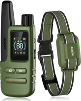 Jugbow dog shock collar remote and receiver setup enables versatile training at a distance.
