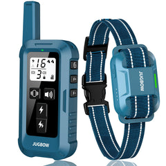 Jugbow dog shock collar remote demonstrates adjustable training modes for flexible behavior shaping.
