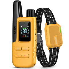 Jugbow dog training collar with remote shows adjustable fit for multiple breeds.