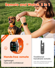 Jugbow remote with 2-channel memory supports training two dogs simultaneously.