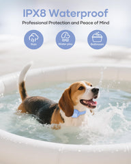 Jugbow IPX8 waterproof collar withstands rain and splashes for reliable outdoor wear.