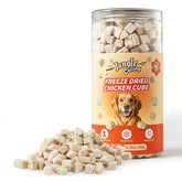 Jungle Calling bocados de pollo liofilizado para gato, premio sabroso para entrenamiento.