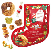 Jungle Calling Christmas dog treats pack front shows festive variety for holiday joy