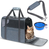 Jungyoon cat carrier folded flat for compact storage during travel and stowage.