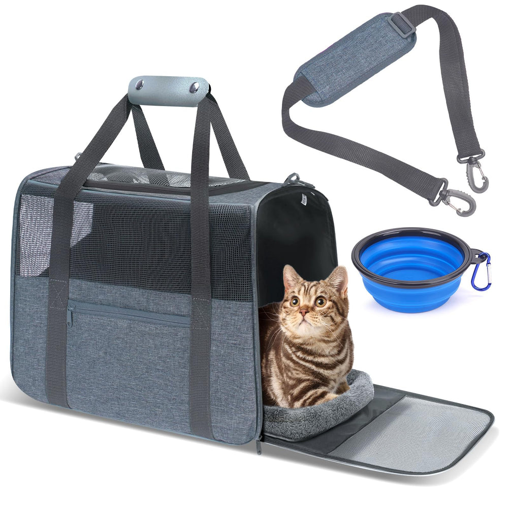 JUNGYOON premium cat carrier top-opening design for easy in-out during vet visits.
