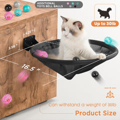 JUNSPOW cat hammock 16-5in by 16-5in dimension for roomy lounging