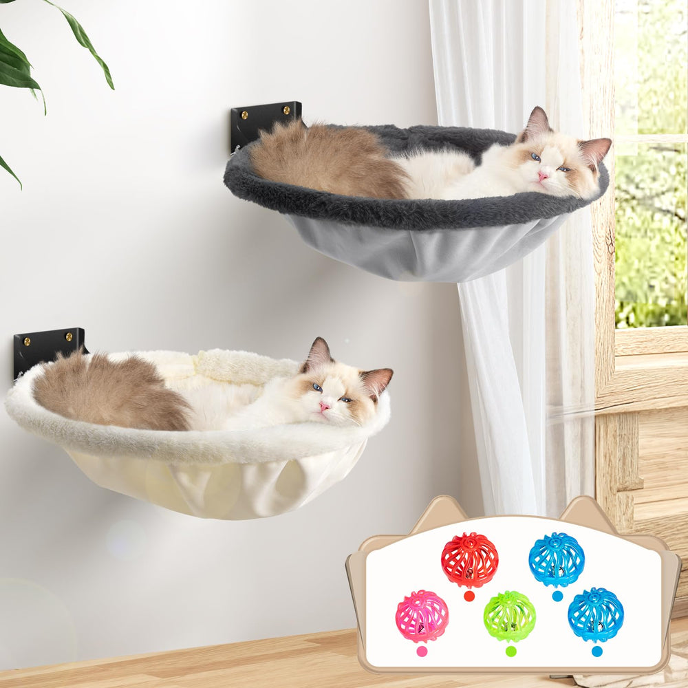 JUNSPOW cat hammock basketball-frame wall-mount for elevated lounging