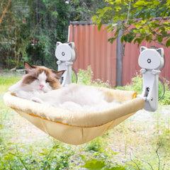 JUNSPOW cat window perch folded for space-saving storage.