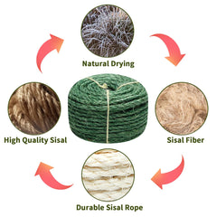 Juomid Green Sisal Rope shows a textured natural surface for claws