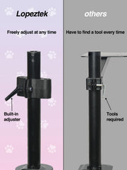 JuoPool Double Cat Desk Bed clamp mount demonstrates tool-free height adjuster.