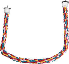 Jusney rope-bungee bird toy soft cotton supports secure footing and gentle chewing.