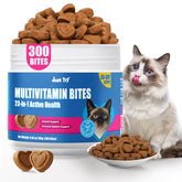 Just Try 23 in 1 Taurine cat bites jar shows convenient daily nutrition and immune support.