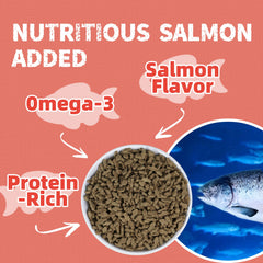Just Try Salmon Cat Treats fish-shaped bites entice cats during training and rewards.