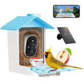 juzjuly smart bird feeder camera front view captures real-time bird arrivals with AI species tagging.