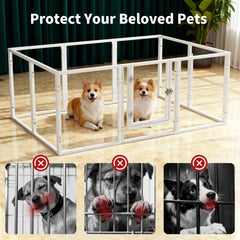 JWXQS clear acrylic dog playpen indoor-outdoor use with clear visibility