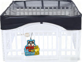 JWXQS dog playpen mesh top cover close-up shows durable fabric for long outdoor use