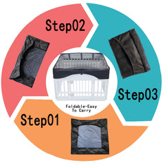 JWXQS dog playpen mesh top cover folded for portability during travel