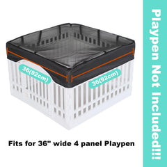 JWXQS dog playpen mesh top cover rolled for compact storage and transport